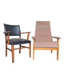 PARKER KNOLL / VERCO - TEAK MID CENTURY ARMCHAIR W/ OFFICE CHAIR