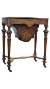 19TH CENTURY VICTORIAN LADIES' WALNUT WORK TABLE
