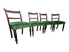 SET OF FOUR 19TH CENTURY REGENCY BAR-BACK DINING CHAIRS