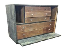 VINTAGE 20TH CENTURY TABLE TOP MACHINIST / ENGINEER'S TOOL CHEST OF DRAWERS