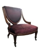 LATE 19TH CENTURY AESTHETIC FIRESIDE CHAIR
