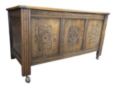 JACOBEAN REVIVAL OAK COFFER CHEST