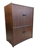 BRITISH MODERN DESIGN - VINTAGE TEAK MUSIC CABINET