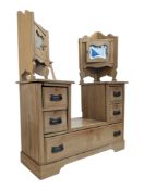 EDWARDIAN SATIN WOOD DROP CENTRE DRESSING TABLE