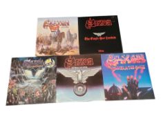 SAXON - FIVE HEAVY METAL LATE 20TH CENTURY LP VINYL RECORDS