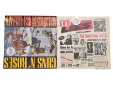 GUNS N' ROSES - TWO 1980S ROCK LP VINYL RECORDS