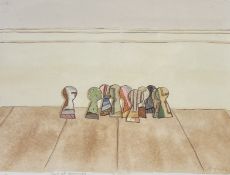 PATRICK HUGHES (B. 1939) - SET OF KEYHOLES, 1986 - WATERCOLOUR ON PAPER