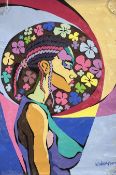 OLORUNFEMI KINRIN - UNTITLED FEMALE HEAD, 2017 - OIL ON CANVAS