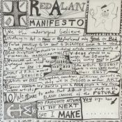 GRAYSON PERRY CBE RBA - RED ALAN MANIFESTO - DIGITAL PRINT ON NAPKIN