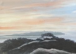 PETER KNUTTEL (1945-2023) - UNTITLED LAKE AT SUNRISE - WATERCOLOUR ON PAPER
