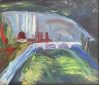 LUCY JONES (B. 1955) - ST PAUL'S - OIL ON BOARD
