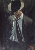 FABIAN PEREZ - MAN IN BLACK SUIT - LIMITED EDITION GICLEE PRINT ON CANVAS