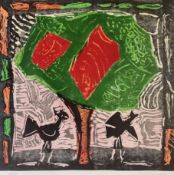 MICHAEL ROTHENSTEIN (1908-1993) - RED AND GREEN, 1993 - COLOURED WOODCUT