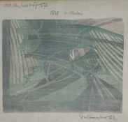 STANLEY WILLIAM HAYTER (1901-1988) - GREETING CARD FOR 1956-57 - COLOUR LINOCUT