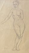KUZMA SERGEYEVICH PETROV VODKIN (1878-1939) - UNTITLED FEMALE NUDE - GRAPHITE SKETCH