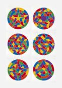 SOL LEWITT (1928-2007) - STARS, 2002 - COMPLETE SET OF SIX LINOCUTS IN COLOURS
