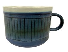 TROIKA POTTERY - CORNISH STUDIO POTTERY GLOSS WARE TEA CUP - CIRCA 1968