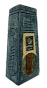 TROIKA POTTERY - CORNISH STUDIO POTTERY COFFIN VASE BY SUE LOWE