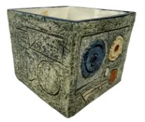 TROIKA POTTERY - CORNISH STUDIO POTTERY SMALL CUBE VASE BY SIMONE KILBURN