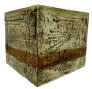 TROIKA POTTERY - CORNISH STUDIO POTTERY EARLY TROIKA SMALL CUBE VASE