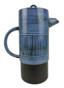 TROIKA POTTERY - CORNISH STUDIO POTTERY GLOSSWARE BLUE COFFEE POT JUG - 1968