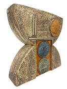TROIKA POTTERY - CORNISH STUDIO POTTERY ANVIL VASE BY ELEANOR WINNING