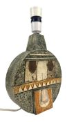 TROIKA POTTERY = CORNISH STUDIO POTTERY WHEEL LAMP BY JANE FITZGERALD