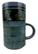 TROIKA POTTERY - CORNISH STUDIO POTTERY COFFEE MUG -EARLY PRINTED MARK