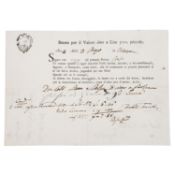 Historischer italienischer Speditionsschein der Fratelli Toniati, 1803,