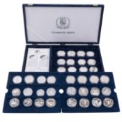 Sammlung Olympische Spiele - 36x Silbermünzen der 90er Jahre in PP