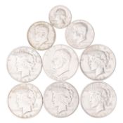 USA/SILBER – kleines Konvolut Silbermünzen mit insg. 147g fein,
