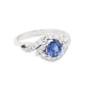 Ring mit Saphir von ca. 0,9 ct  