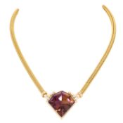 Flechtcollier mit Ametrin von ca. 60 ct, 