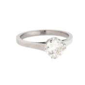 Solitärring mit Altschliffdiamant von ca. 0,72 ct, 