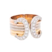 CARTIER Ring "Doppel C" mit Brillanten zus. ca. 0,3 ct, 