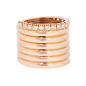 Spiralring mit 17 Brillanten zus ca. 1,54 ct, 