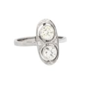 Art Déco Ring mit Diamanten von zus. ca. 0,9 ct, 