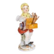 MEISSEN kleine Figur 'Verkleidete Amorette mit Hase', 20. Jh. 1. Wahl.