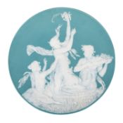 VILLEROY & BOCH, großer Phanolith-Teller 'Wassernixen', um 1900.