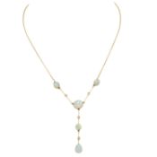 Jugendstil zierliches Collier mit schönen Opalen 