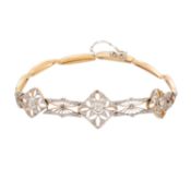 Art Déco filigranes Armband mit Diamanten zus. ca. 0,5 ct, 