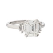 Ring mit Diamant von 2,15 ct im Smaragdschliff, 