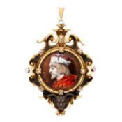 Historismus sammelwürdiger Anhänger/Brosche 