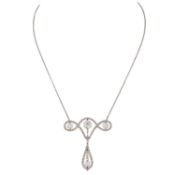 Jugendstilcollier mit Diamanten, 