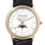BLANCPAIN Villeret Triple Calnedar Herrenuhr mit Mondphase, Ref. 6595-1318 mit Papieren 1989. 
