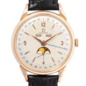 OMEGA Vintage Cosmic Triple Date Ref. 2486-2 Herrenuhr mit Mondphase, ca. 50er Jahre. 