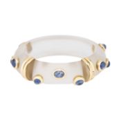 Design Armreif aus Plexiglas mit Saphircabochons, 