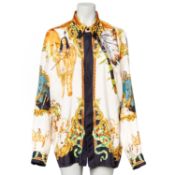 GIANNI VERSACE VINTAGE Seidenhemd "NATIVE AMERICAN BUFFALO BILL", Gr. 50.
