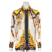 GIANNI VERSACE COUTURE VINTAGE Seidenhemd "BUFFALO BILL", Gr. 40.