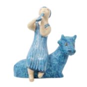 KARLSRUHER MAJOLIKA "Europa auf dem Stier", um 2000,